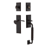 Nostalgic Warehouse New York Left Handed Sectional Single Cylinder Keyed Entry Door Handleset with C Grip and Manor Lever for 2-3/4" Backset Doors Timeless Bronze