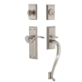 Nostalgic Warehouse New York Left Handed Sectional Single Cylinder Keyed Entry Door Handleset with S Grip and Manor Lever for 2-3/8" Backset Doors Satin Nickel