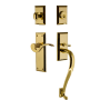 Nostalgic Warehouse New York Left Handed Sectional Single Cylinder Keyed Entry Door Handleset with S Grip and Manor Lever for 2-3/8" Backset Doors Lifetime Brass