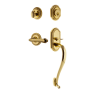Nostalgic Warehouse Rope Left Handed Sectional Single Cylinder Keyed Entry Door Handleset with S Grip and Fleur Lever for 2-3/8" Backset Doors Lifetime Brass