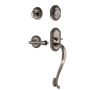 Nostalgic Warehouse Rope Left Handed Sectional Single Cylinder Keyed Entry Door Handleset with S Grip and Fleur Lever for 2-3/8" Backset Doors Antique Pewter