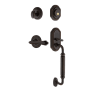 Nostalgic Warehouse Rope Left Handed Sectional Single Cylinder Keyed Entry Door Handleset with C Grip and Fleur Lever for 2-3/8" Backset Doors Timeless Bronze