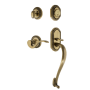 Nostalgic Warehouse Rope Left Handed Sectional Single Cylinder Keyed Entry Door Handleset with S Grip and Manor Lever for 2-3/8" Backset Doors Antique Brass