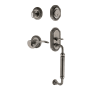 Nostalgic Warehouse Rope Left Handed Sectional Single Cylinder Keyed Entry Door Handleset with C Grip and Manor Lever for 2-3/4" Backset Doors Antique Pewter