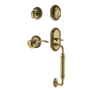 Nostalgic Warehouse Rope Left Handed Sectional Single Cylinder Keyed Entry Door Handleset with C Grip and Manor Lever for 2-3/4" Backset Doors Antique Brass