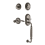 Nostalgic Warehouse Rope Left Handed Sectional Single Cylinder Keyed Entry Door Handleset with F Grip and Swan Lever for 2-3/8" Backset Doors Antique Pewter