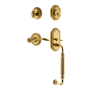 Nostalgic Warehouse Rope Left Handed Sectional Single Cylinder Keyed Entry Door Handleset with F Grip and Swan Lever for 2-3/8" Backset Doors Lifetime Brass