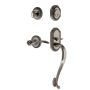 Nostalgic Warehouse Rope Left Handed Sectional Single Cylinder Keyed Entry Door Handleset with S Grip and Swan Lever for 2-3/8" Backset Doors Antique Pewter