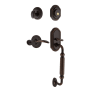 Nostalgic Warehouse Rope Left Handed Sectional Single Cylinder Keyed Entry Door Handleset with F Grip and Swan Lever for 2-3/8" Backset Doors Timeless Bronze