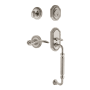Nostalgic Warehouse Rope Left Handed Sectional Single Cylinder Keyed Entry Door Handleset with F Grip and Swan Lever for 2-3/8" Backset Doors Satin Nickel