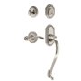 Nostalgic Warehouse Rope Left Handed Sectional Single Cylinder Keyed Entry Door Handleset with S Grip and Swan Lever for 2-3/8" Backset Doors Satin Nickel