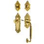 Nostalgic Warehouse Victorian Left Handed Sectional Single Cylinder Keyed Entry Door Handleset with F Grip and Manor Lever for 2-3/8" Backset Doors Lifetime Brass
