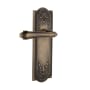 Nostalgic Warehouse Fleur Left Handed Non-Turning One-Sided Door Lever with Meadows Rose Antique Brass