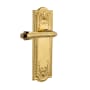 Nostalgic Warehouse Fleur Left Handed Non-Turning One-Sided Door Lever with Meadows Rose Polished Brass