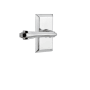 Nostalgic Warehouse Fleur Passage Door Lever Set with Studio Rose for 2-3/4" Backset Doors Bright Chrome