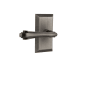 Nostalgic Warehouse Fleur Passage Door Lever Set with Studio Rose for 2-3/4" Backset Doors Antique Pewter