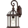 Nuvo Lighting Boxwood 16" Tall Outdoor Wall Sconce with Glass Panel Shades Rustic Bronze