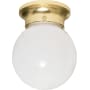 Nuvo Lighting 6" Wide Flush Mount Globe Ceiling Fixture with a Glass Shade Polished Brass