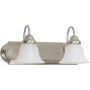 Nuvo Lighting Ballerina 2 Light 18" Wide Bathroom Vanity Light with Glass Shades Brushed Nickel