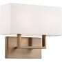 Nuvo Lighting Tribeca 2 Light 12" Tall Bathroom Sconce Burnished Brass / White
