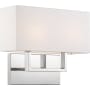 Nuvo Lighting Tribeca 2 Light 12" Tall Bathroom Sconce Polished Nickel / White Fabric