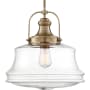 Nuvo Lighting Basel 14" Wide Pendant Burnished Brass / Clear
