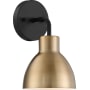 Nuvo Lighting Sloan 10" Tall Bathroom Sconce Matte Black / Burnished Brass