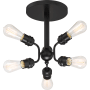 Nuvo Lighting Faraday 6 Light 17" Wide Semi-Flush Ceiling Fixture Black