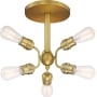 Nuvo Lighting Faraday 6 Light 17" Wide Semi-Flush Ceiling Fixture Brushed Brass