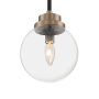 Nuvo Lighting Axis 8" Wide Taper Candle Mini Pendant Matte Black / Brass Accents