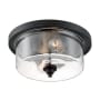 Nuvo Lighting Bransel 2 Light 13" Wide Flush Mount Drum Ceiling Fixture Matte Black