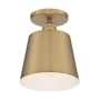 Nuvo Lighting Motif 7" Wide Semi-Flush Ceiling Fixture Brushed Brass / White Accents