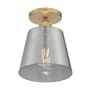 Nuvo Lighting Motif 7" Wide Semi-Flush Ceiling Fixture with Smoked Glass Shade Brushed Brass / Smoked Glass