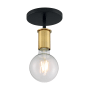 Nuvo Lighting Ryder 5" Wide Semi-Flush Ceiling Fixture Black / Brushed Brass