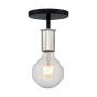 Nuvo Lighting Ryder 5" Wide Semi-Flush Ceiling Fixture Black / Polished Nickel