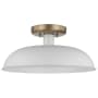 Nuvo Lighting Colony 15" Wide Semi-Flush Ceiling Fixture Matte White / Burnished Brass