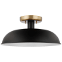 Nuvo Lighting Colony 15" Wide Semi-Flush Ceiling Fixture Matte Black / Burnished Brass