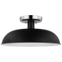 Nuvo Lighting Colony 15" Wide Semi-Flush Ceiling Fixture Matte Black / Polished Nickel
