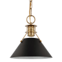 Nuvo Lighting Outpost 10" Wide Mini Pendant Matte Black / Burnished Brass