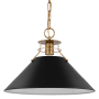 Nuvo Lighting Outpost 17" Wide Pendant Matte Black / Burnished Brass