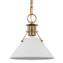 Nuvo Lighting Outpost 17" Wide Pendant Matte White / Burnished Brass