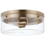 Nuvo Lighting Intersection 2 Light 11" Wide Flush Mount Drum Ceiling Fixture Burnished Brass