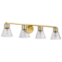 Nuvo Lighting Gianna 4 Light 34" Wide Vanity Light Vintage Brass