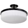 Nuvo Lighting Solara 3 Light 17" Wide Semi-Flush Drum Ceiling Fixture Matte Black