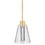 Nuvo Lighting Aura 8" Wide Mini Pendant Brushed Brass