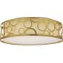 Nuvo Lighting 15" Wide LED Flush Mount Drum Ceiling Fixture with a Fabric Shade and an Acrylic Diffuser - 3000K Natural Brass