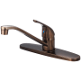 Olympia Faucets Elite 1.5 GPM Widespread Kitchen Faucet with 7-15/16" Reach D-Style Swivel Spout, Lever Handle, and Stainless Steel Flexible Connections Oil Rubbed Bronze