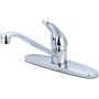 Olympia Faucets Elite 1.5 GPM Widespread Kitchen Faucet with 7-15/16" Reach Swivel Spout and Lever Handle Polished Chrome