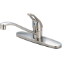 Olympia Faucets Elite 1.5 GPM Widespread Kitchen Faucet with 7-15/16" Reach Swivel Spout and Lever Handle Brushed Nickel