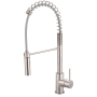 Olympia Faucets i2v 1.5 GPM Single Hole Pre-Rinse Kitchen Faucet Brushed Nickel
